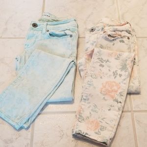 Bullhead Floral Ankle Skinny Jeans